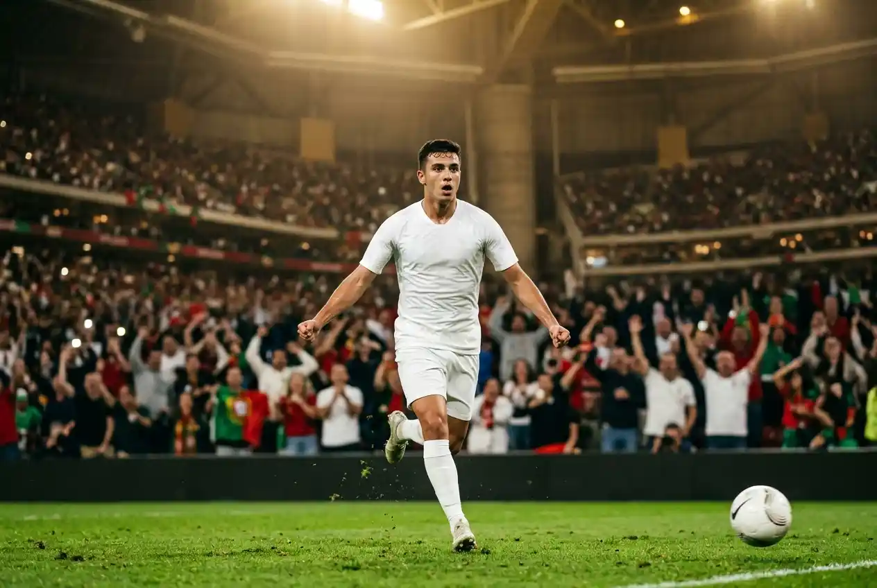 Elijah Just celebrating a goal against Iran for New Zealand at the World Cup 2026 opener