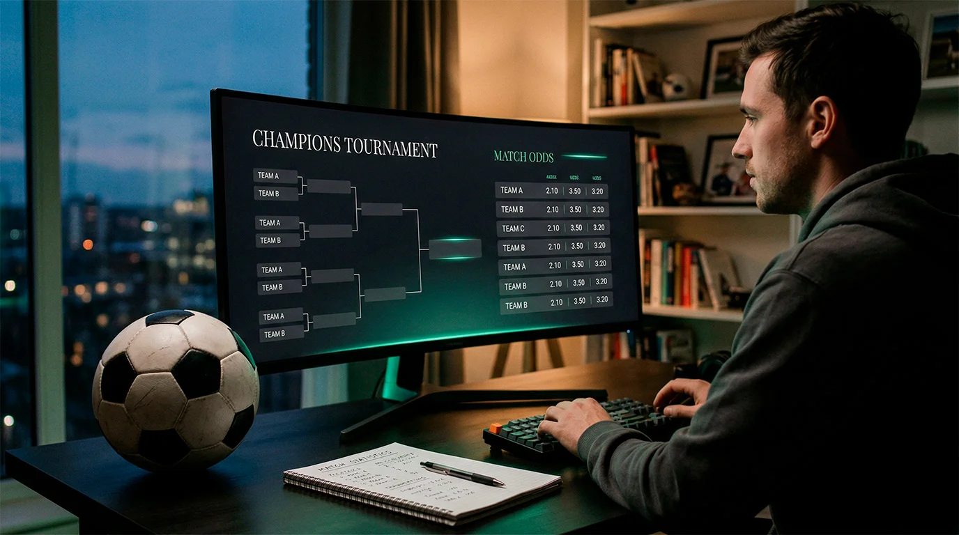 World Cup 2026 betting guide overview with match odds and tournament bracket displayed on a dark analytics dashboard