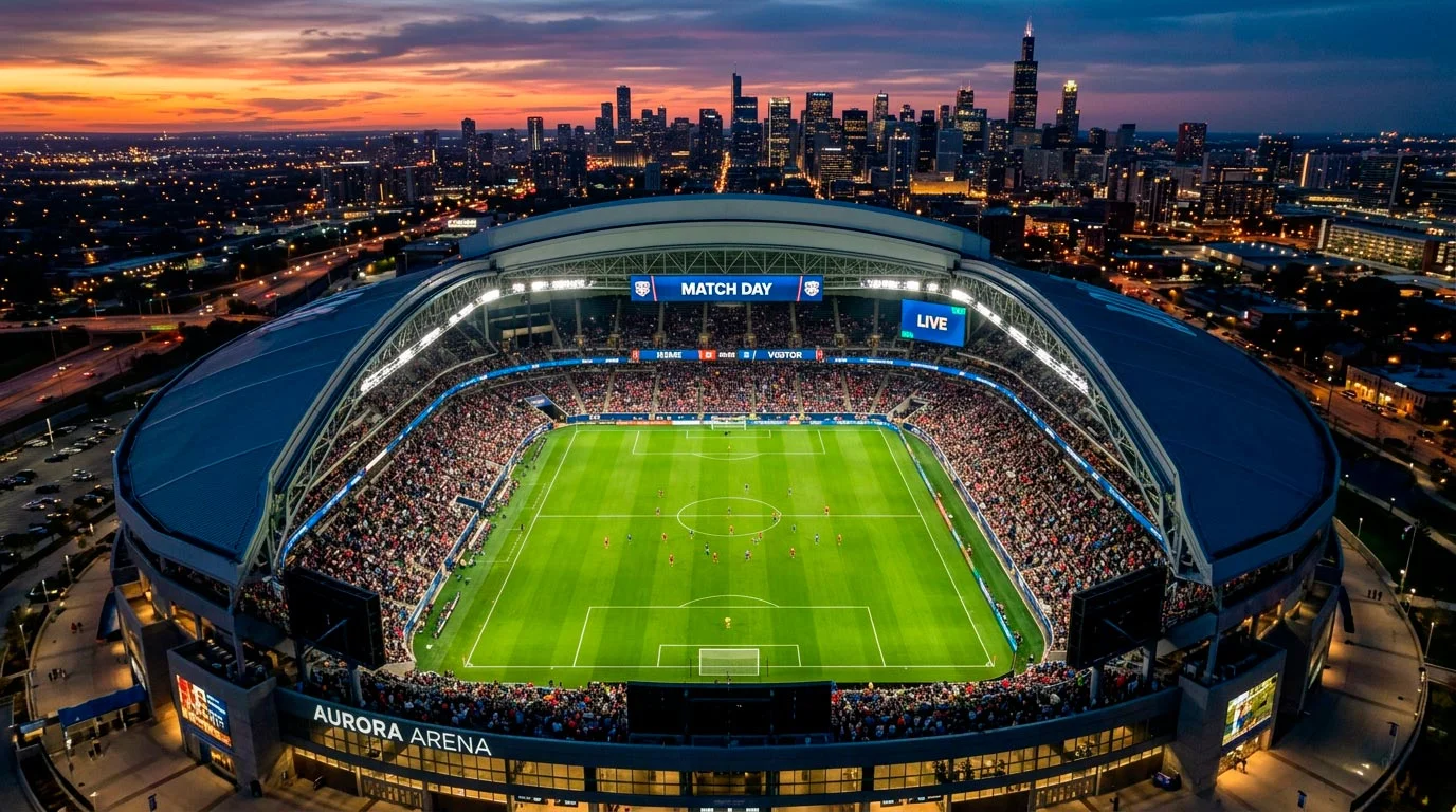 Map showing World Cup 2026 host nations USA, Mexico, and Canada with stadium locations and match allocation across North America